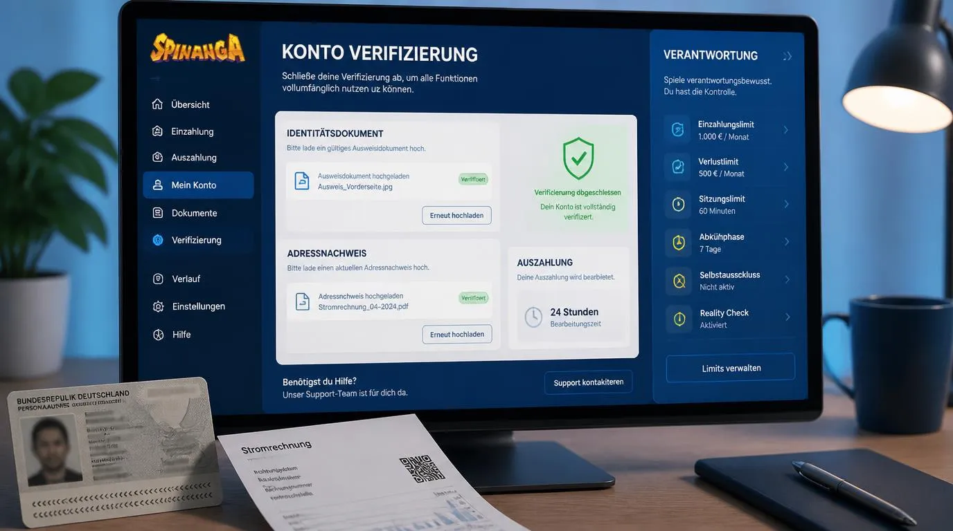 Ausweis und Adressnachweis als Upload-Dokumente für die Kontoverifizierung im Online-Casino